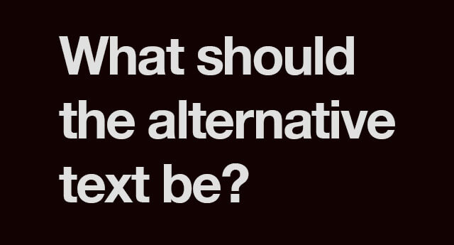 What should the alternative text be?