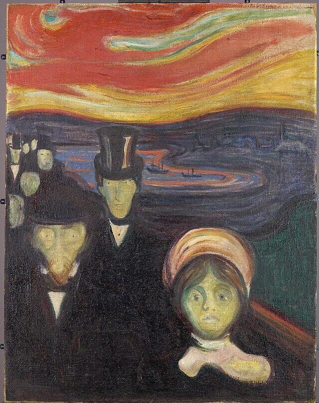 Edvard Munch's 'Anxiety' - a very anxious painting.